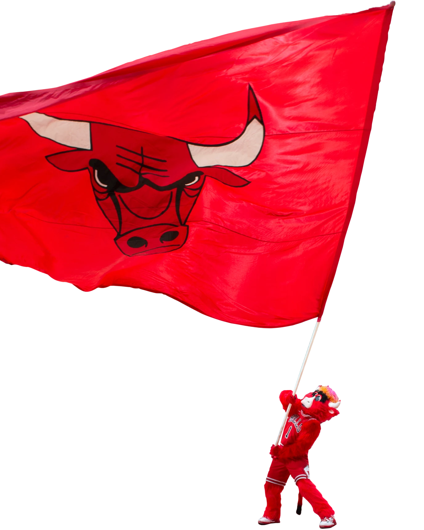 Benny with Bulls Flag