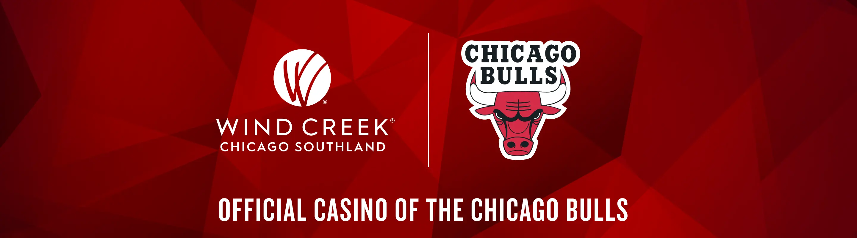 Windbreak Chicago Southland and Chicago Bulls logo: Official Casino of the Chicago Bulls